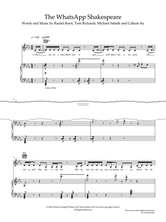 Produktgalerie: Seite 1 von 1 The WhatsApp Shakespeare., Raye, Gesang, Gitarre, Klavier