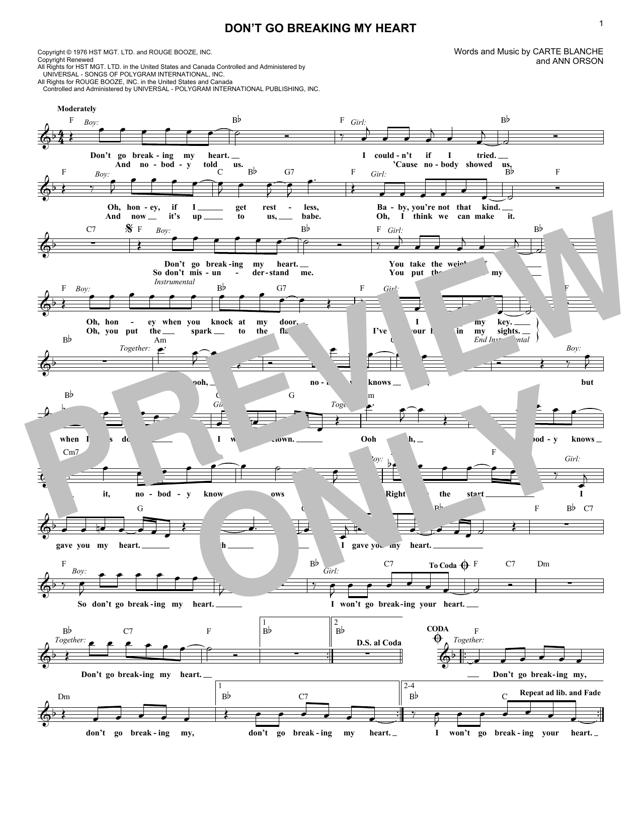 Produktbild zu: Don't Go Breaking My Heart