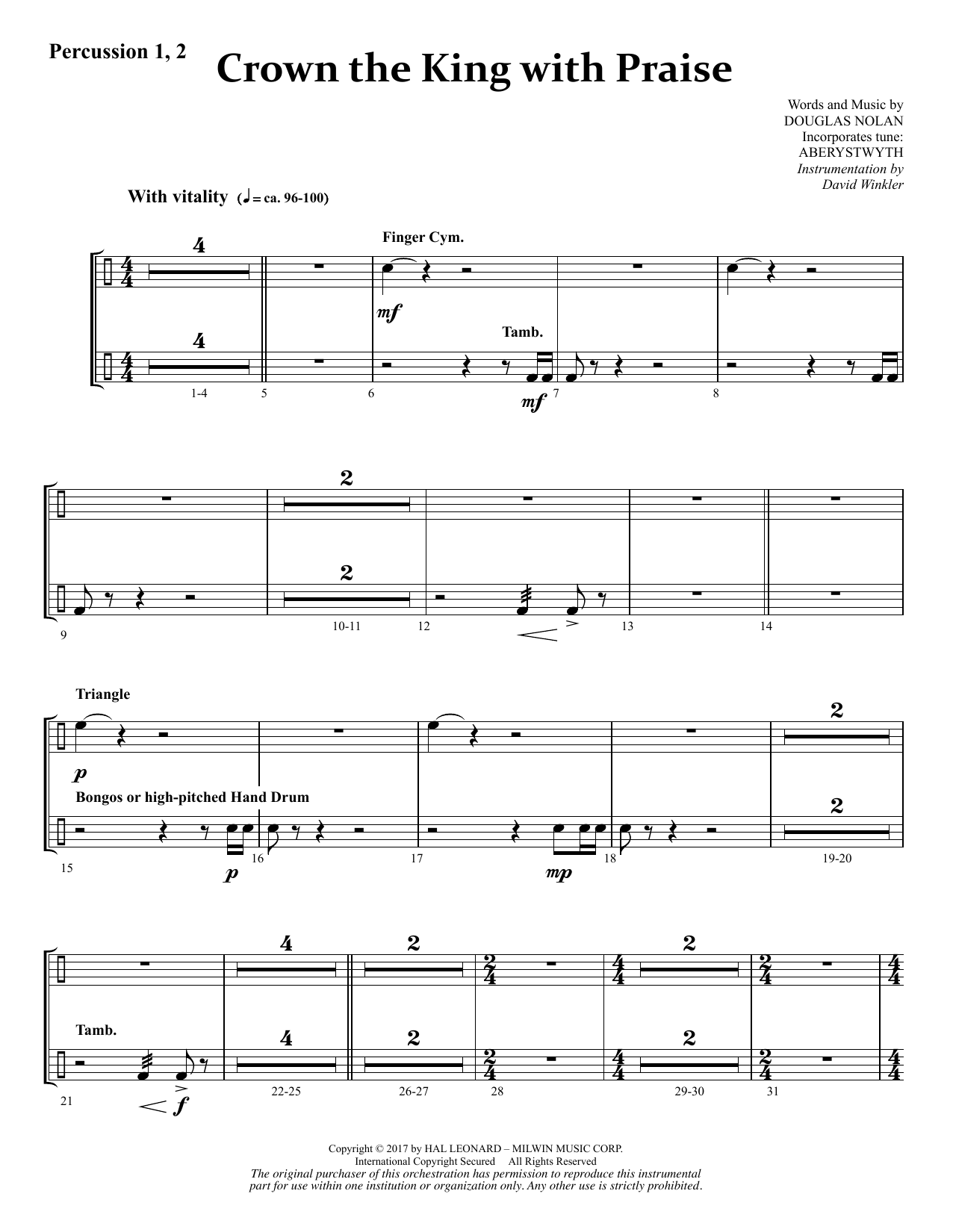 Produktgalerie: Seite 1 von 1 Crown the King with Praise - Percussion 1 & 2, Douglas Nolan, Chor