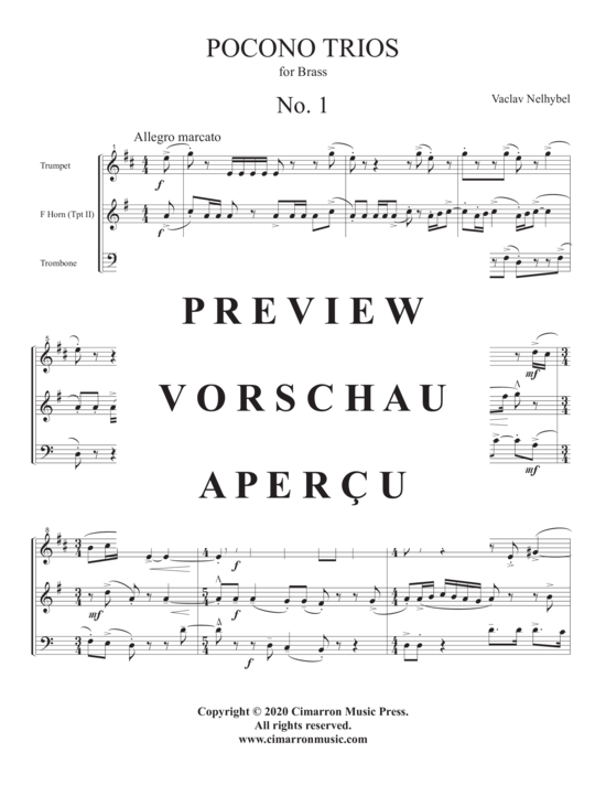Produktgalerie: Seite 2 von 21 Pocono Trios , , (Trio für Trompete in B, Horn/Trompete in B + Posaune/Euphonium)