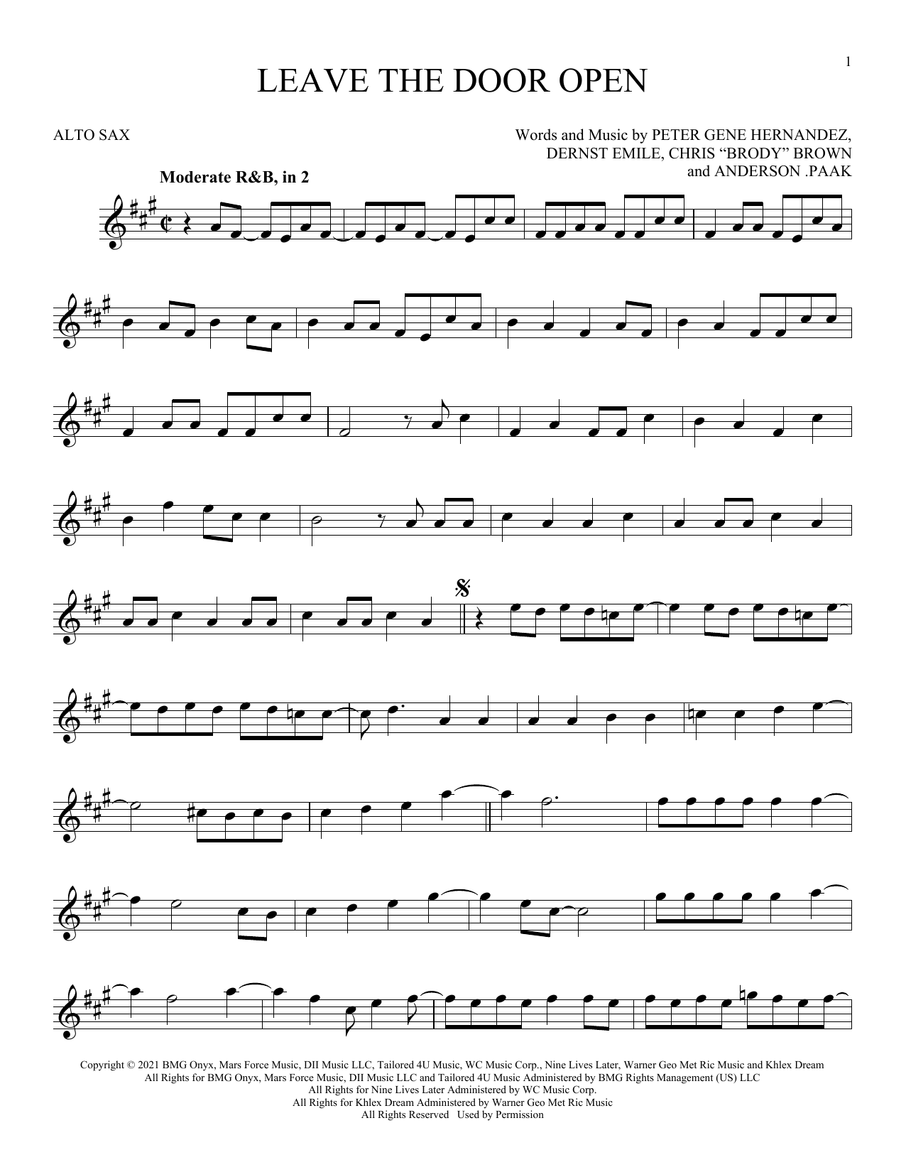 Product gallery: Page 1 of 1 Leave The Door Open, Silk Sonic