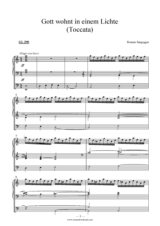 Product picture to: Gott wohnt in einem Lichte (Toccata) Dr. Roman Jungegger