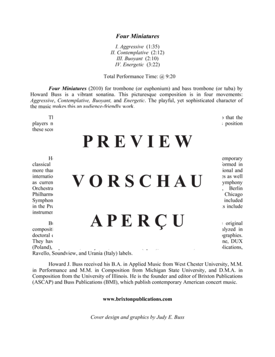 Product gallery: Page 3 of 21 Four Miniatures , , (trombone/euphonium and bass trombone/tuba)