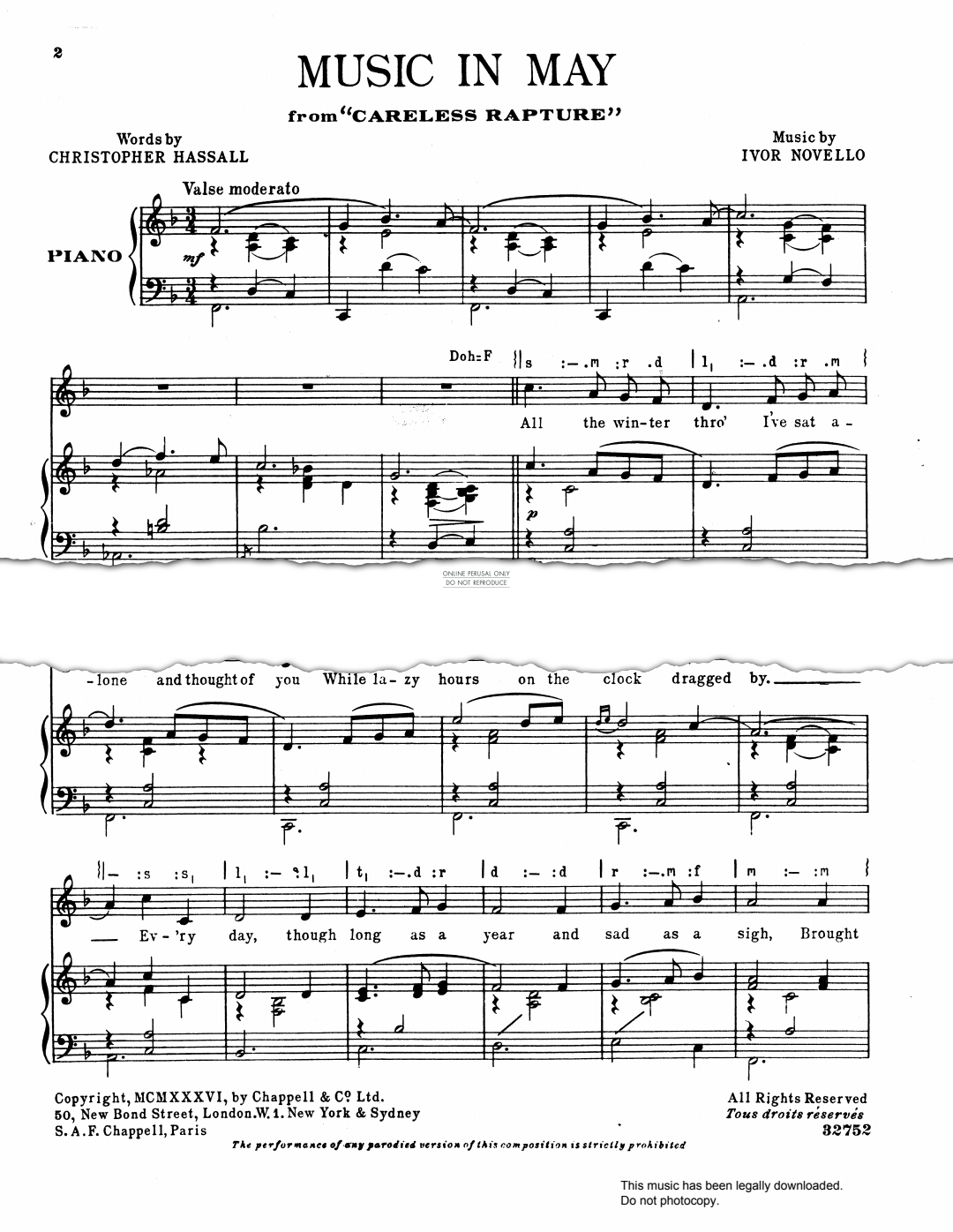 Produktbild zu: Music In May (from 'Careless Rapture')