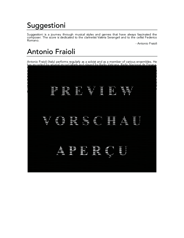 Produktgalerie: Seite 4 von 11 Suggestioni, , (Klarinette Solo und Streicher Quartett)