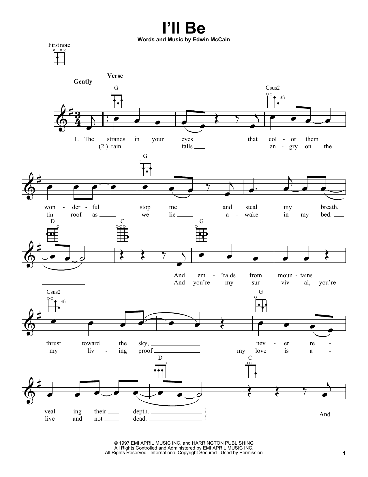 Produktbild zu:  I'll Be - Edwin McCain