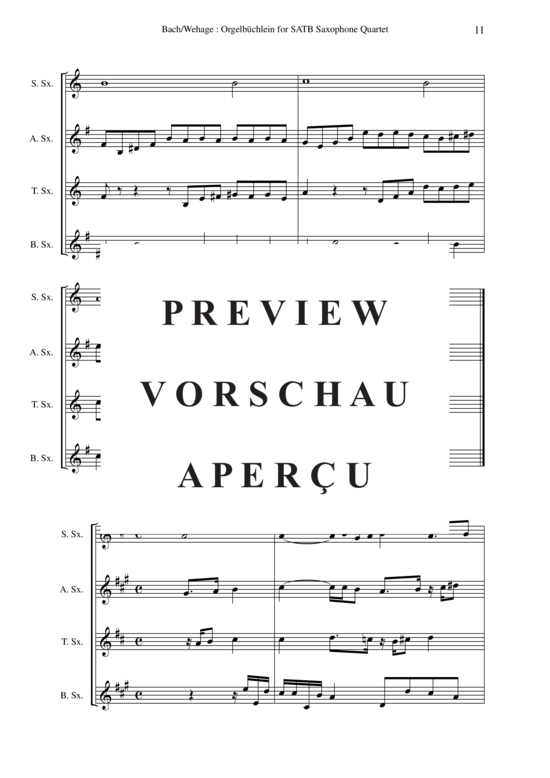 Product gallery: Page 16 of 21 Orgelbuchlein BWV 599-644 45 chorale-prelues , , (Saxophone Quartet)