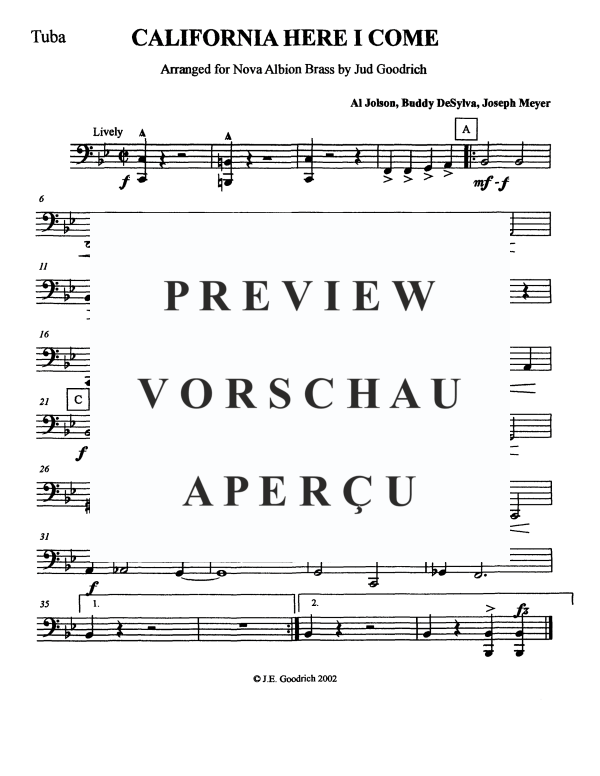Product gallery: Page 9 of 10 California, Here I Come, , Brass Quintet