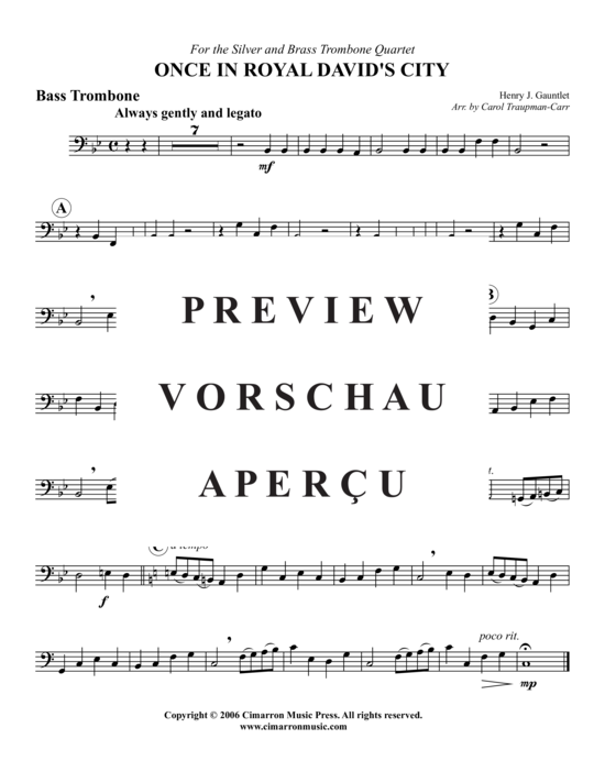 Product gallery: Page 4 of 7 Once in Royal Davids City , , (Trombone Quartet)