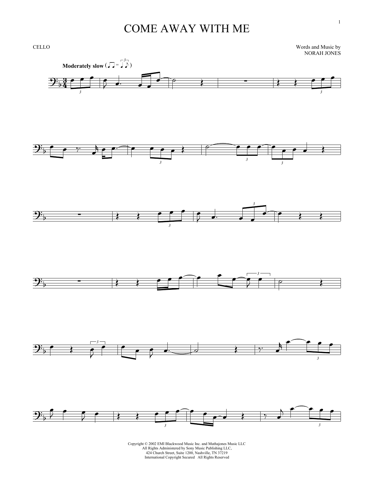 Produktgalerie: Seite 1 von 1 Come Away With Me, Norah Jones, Violoncello