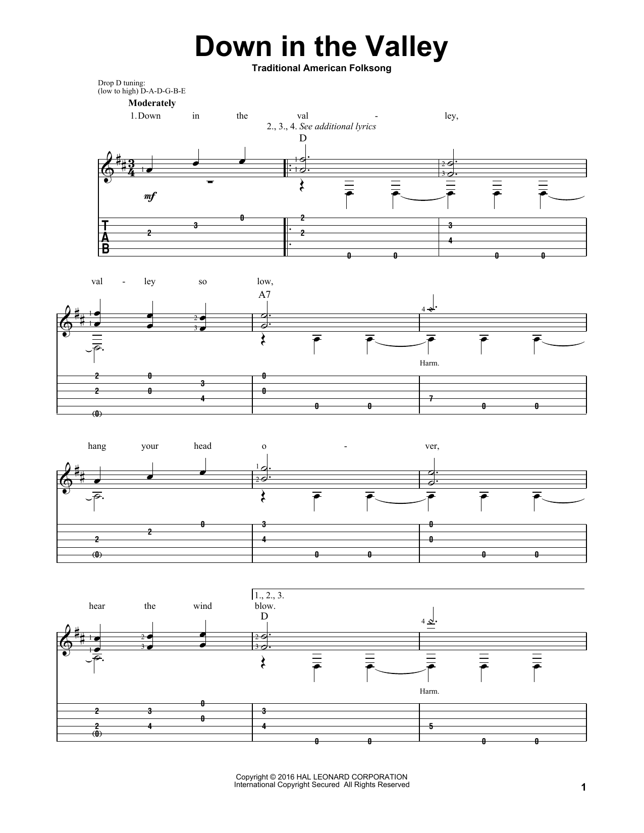 Produktgalerie: Seite 1 von 1 Down In The Valley, Traditional American Folksong, Gitarre