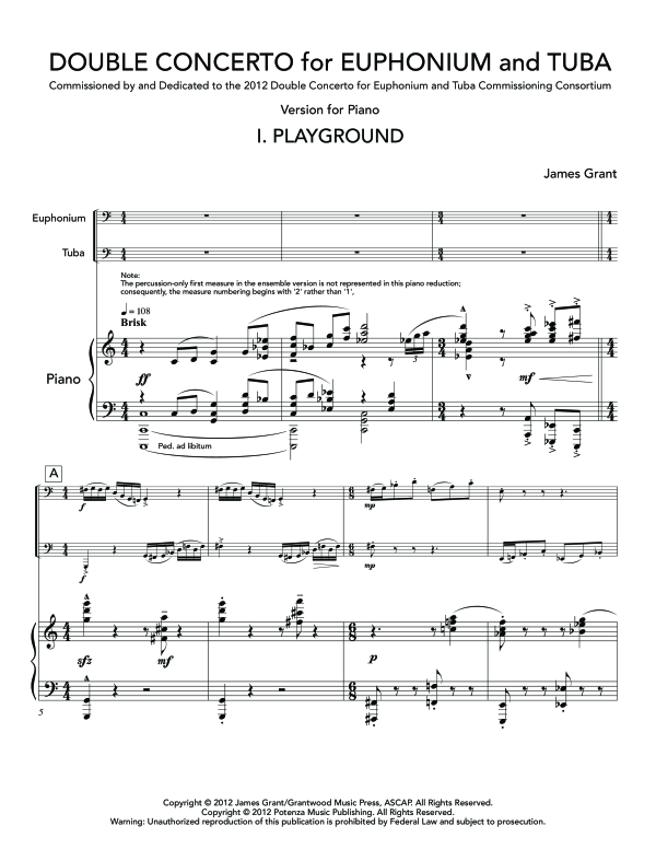 Produktgalerie: Seite 1 von 11 Double Concerto, , (Trio Euphonium, Tuba und Klavier)
