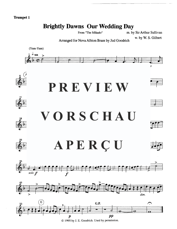 Produktgalerie: Seite 5 von 9 Brightly Dawns our Wedding Day (from "The Mikado"), , Blechbläser Quintett