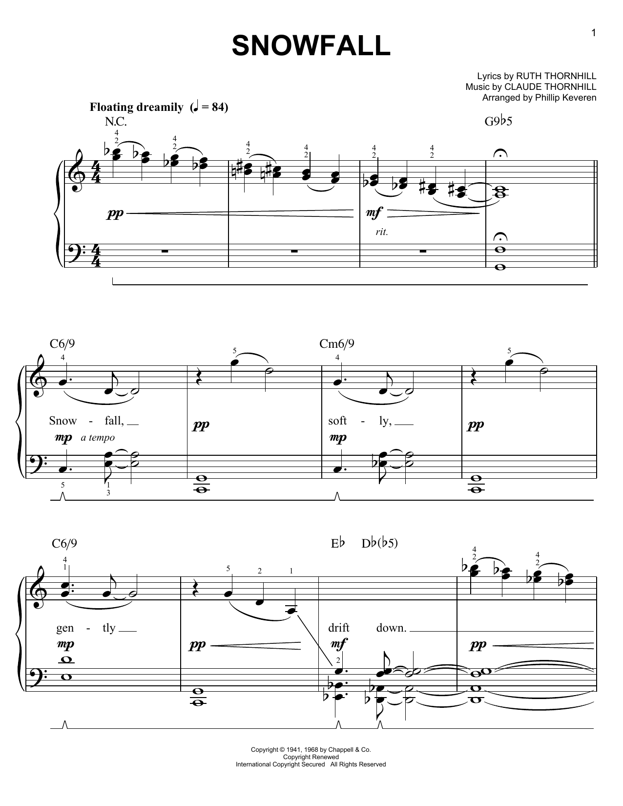 Product gallery: Page 1 of 1 Snowfall [Jazz version] (arr. Phillip Keveren), Tony Bennett
