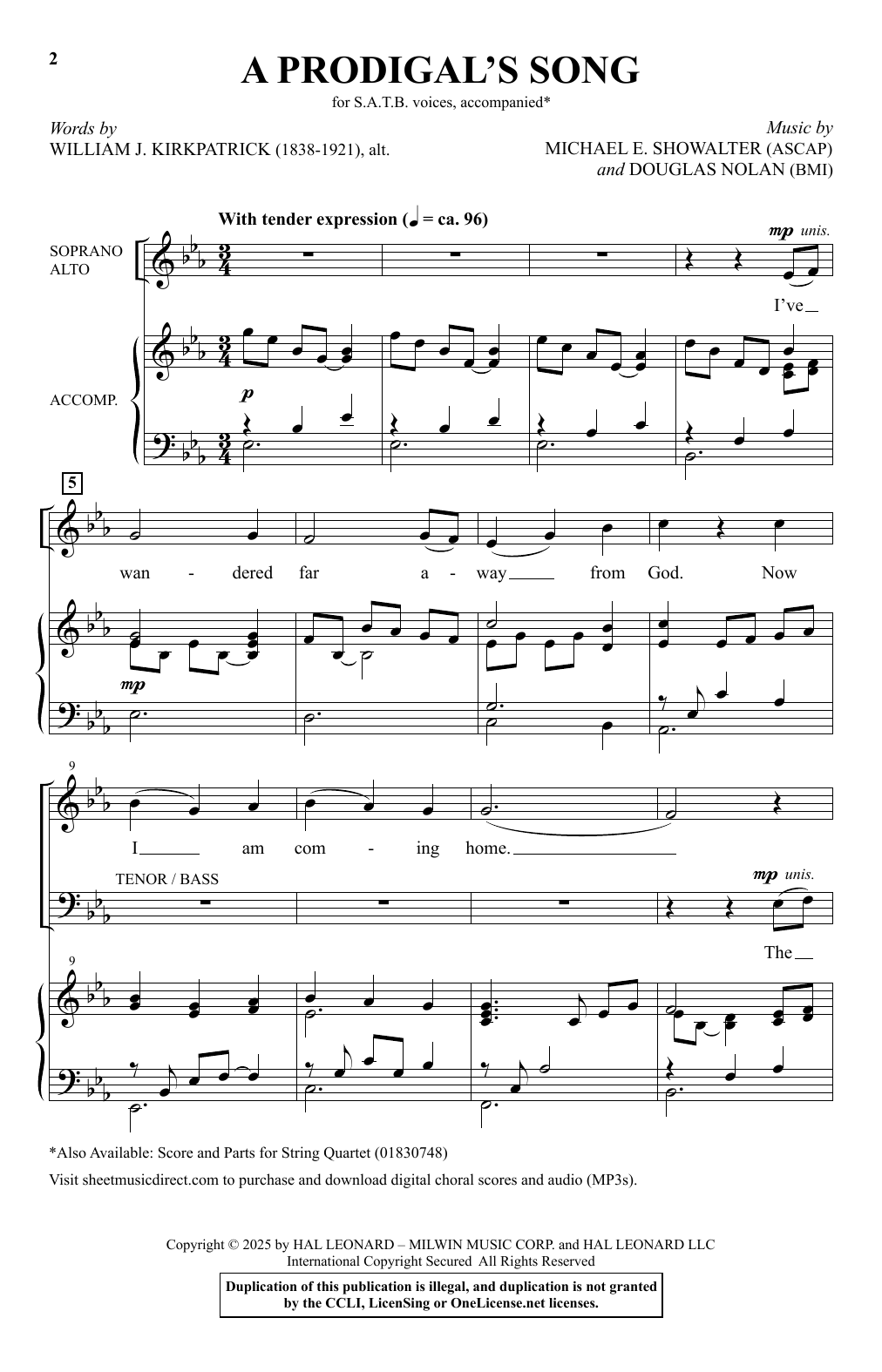 Produktgalerie: Seite 1 von 1 A Prodigal's Song, Michael E. Showalter and Douglas Nolan, Chor