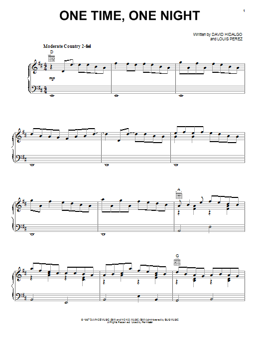 Produktgalerie: Seite 1 von 1 One Time, One Night, Los Lobos, Gesang, Gitarre, Klavier