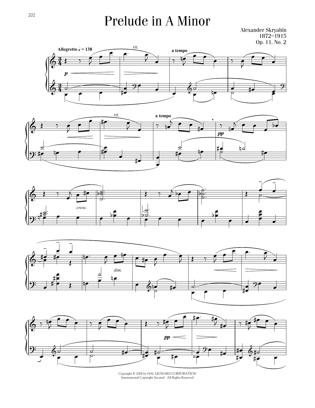 Produktbild zu: Prelude In A Minor, Op. 11, No. 2