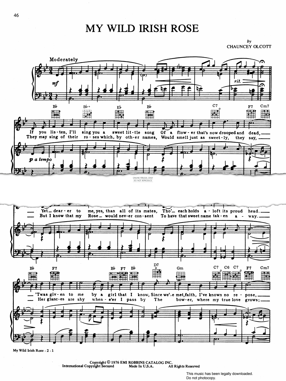 Product gallery: Page 1 of 1 My Wild Irish Rose, Chauncey Olcott