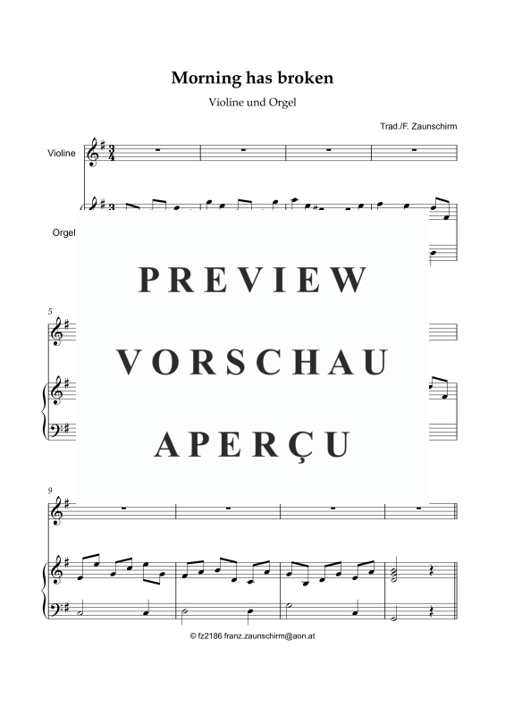 Produktgalerie: Seite 2 von 7 Morning has broken, , Violine und Orgel