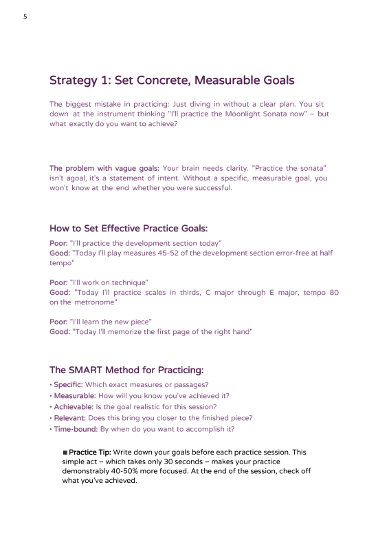 Produktgalerie: Seite 1 von 11 Practice Effectively - 7 Strategies to Achieve More in Less Time, , Piano and all instruments