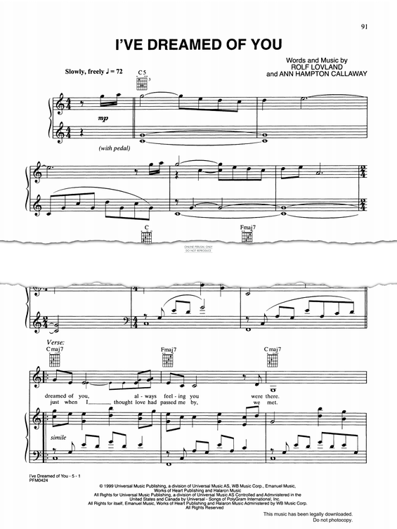 Produktgalerie: Seite 1 von 1 I've Dreamed Of You, Rolf Lovland, Gesang, Gitarre, Klavier