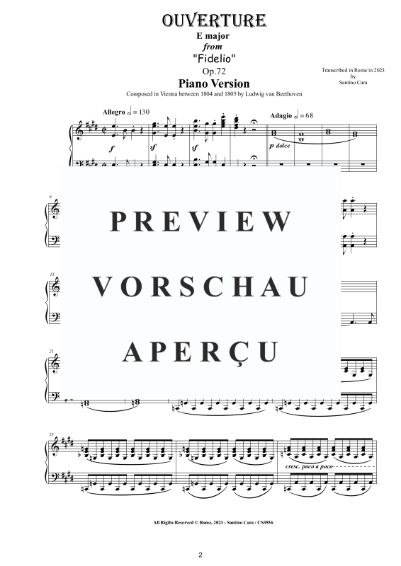Produktgalerie: Seite 3 von 11 Ouverture in E major (Fidelio) Op.72 - Piano Version, , Klavier Solo