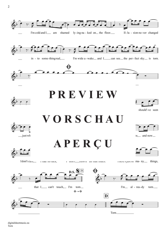 Produktgalerie: Seite 3 von 4 Torn , Imbruglia, Natalie, (Oboe)