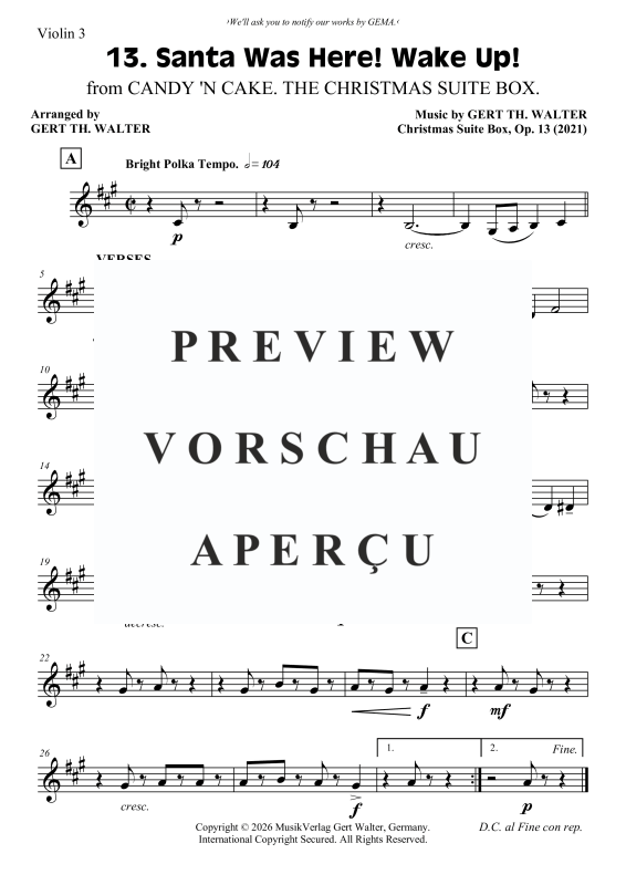 Produktgalerie: Seite 7 von 9 Santa Was Here! Wake Up!, , Streicher Quartett