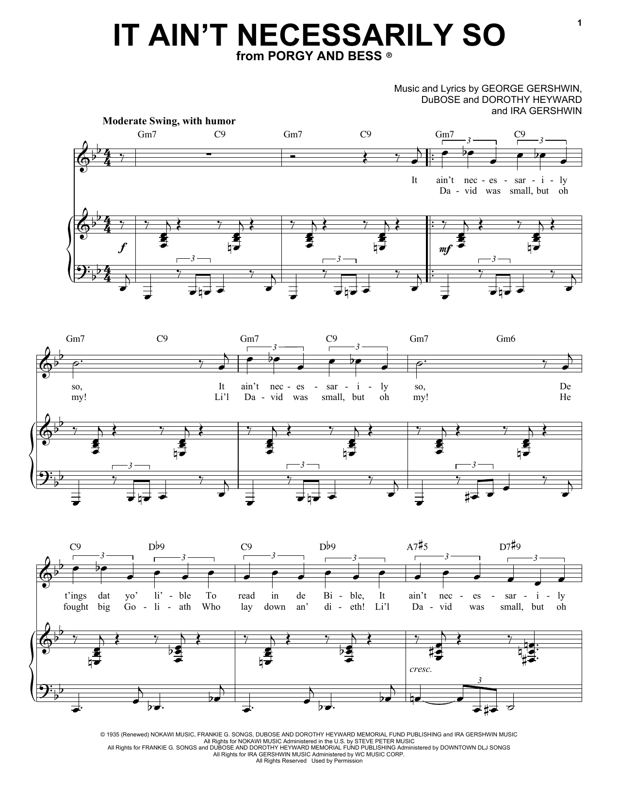 Product picture to: It Ain't Necessarily So [Jazz version] (arr. Brent Edstrom)