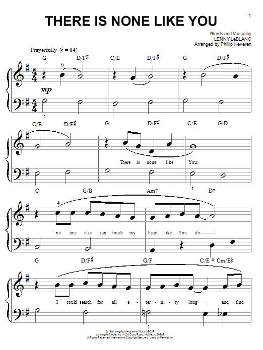Product picture to: There Is None Like You (arr. Phillip Keveren)