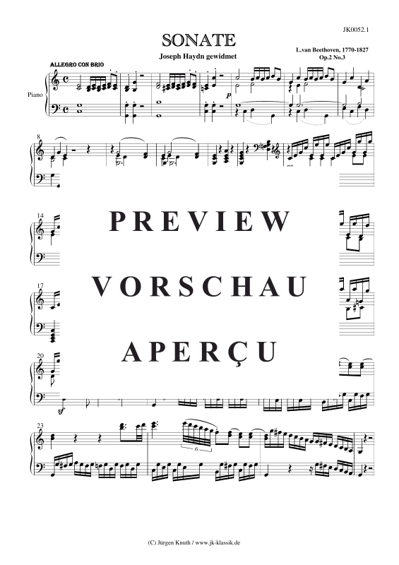 Produktgalerie: Seite 2 von 11 Sonate op.2 No.3 , , Klavier Solo