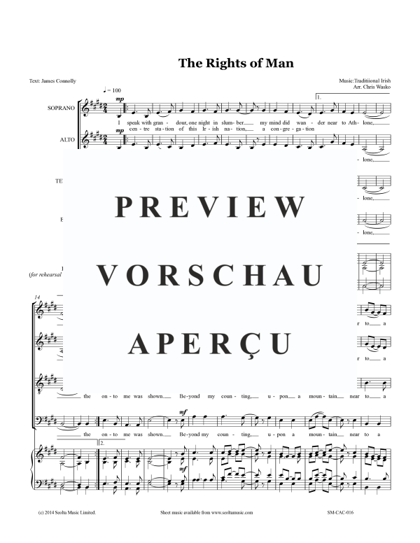 Produktgalerie: Seite 4 von 11 The Rights of Man, , Gemischter Chor