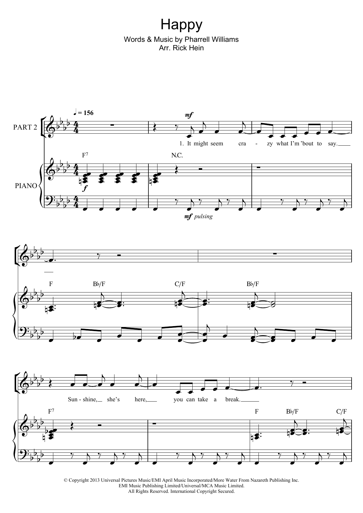 Product picture to: Happy (arr. Rick Hein)