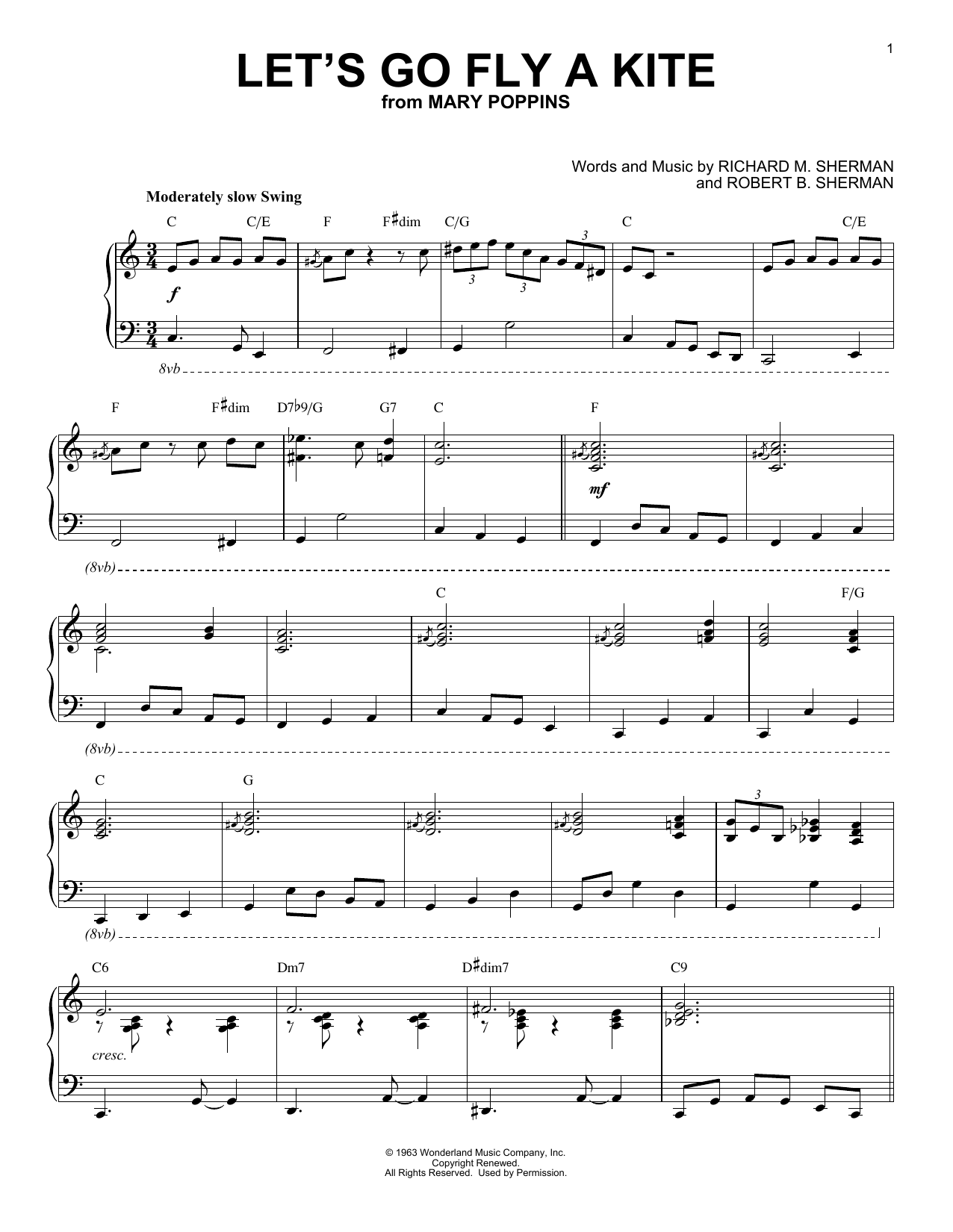Product gallery: Page 1 of 1 Let's Go Fly A Kite [Jazz version] (from Mary Poppins), Sherman Brothers