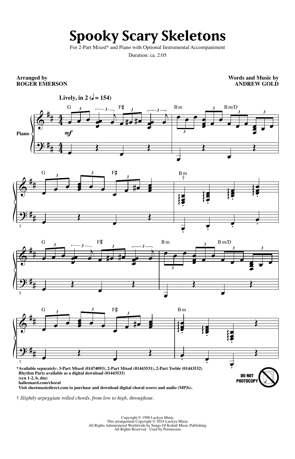 Product picture to: Spooky Scary Skeletons (arr. Roger Emerson)