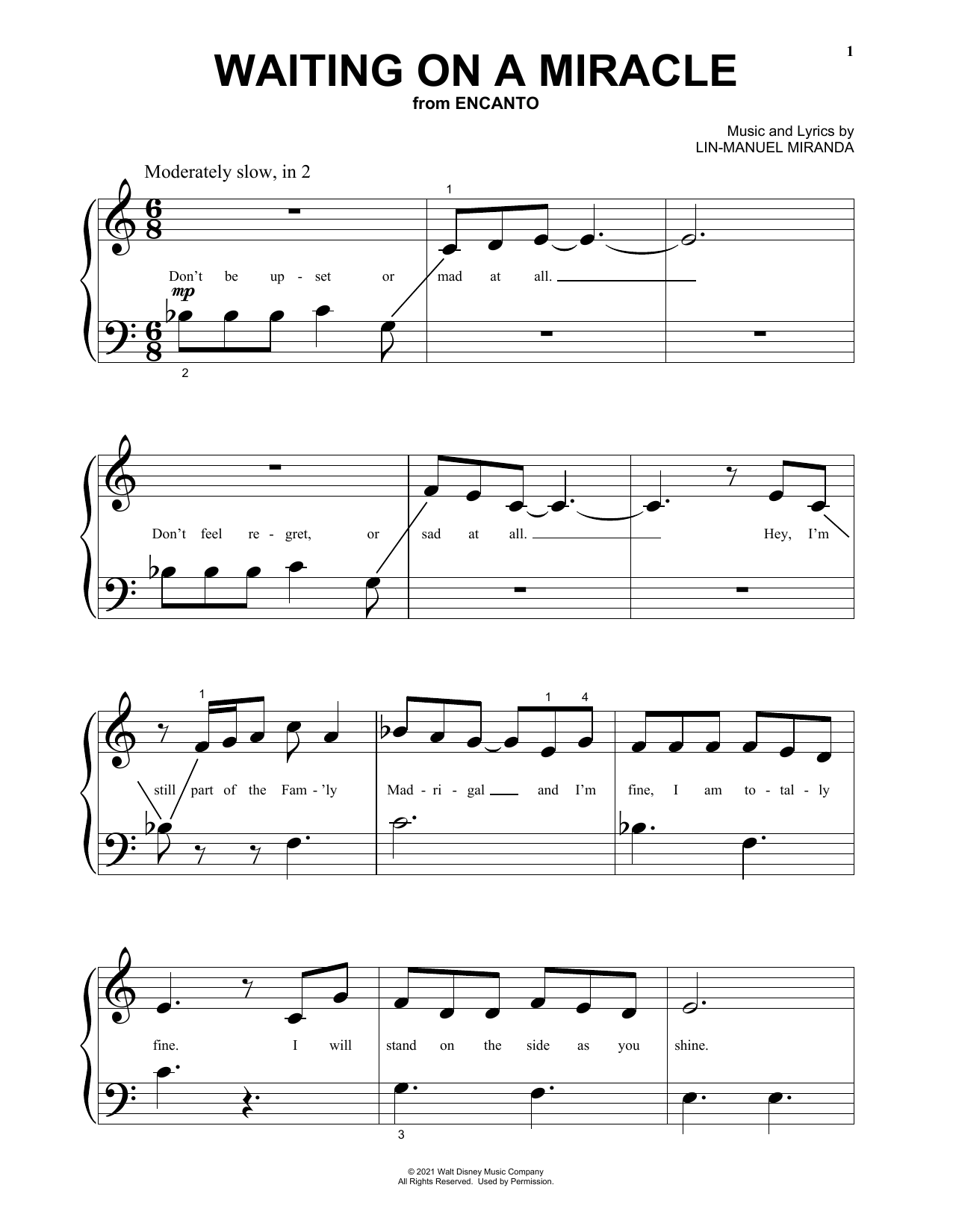 Produktgalerie: Seite 1 von 1 Waiting On A Miracle (from Encanto), Lin-Manuel Miranda, Klavier