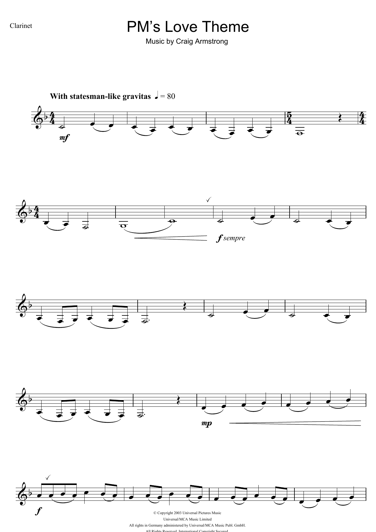 Product gallery: Page 1 of 1 P.M.'s Love Theme (from Love Actually), Craig Armstrong