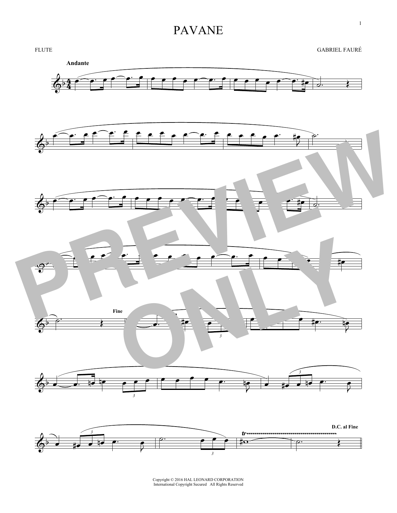 Product gallery: Page 1 of 1 Pavane, Gabriel Fauré