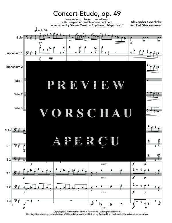 Product gallery: Page 5 of 11 Concert Etude, Op. 49, , (euphonium/tuba/trumpet solo and EETTT)