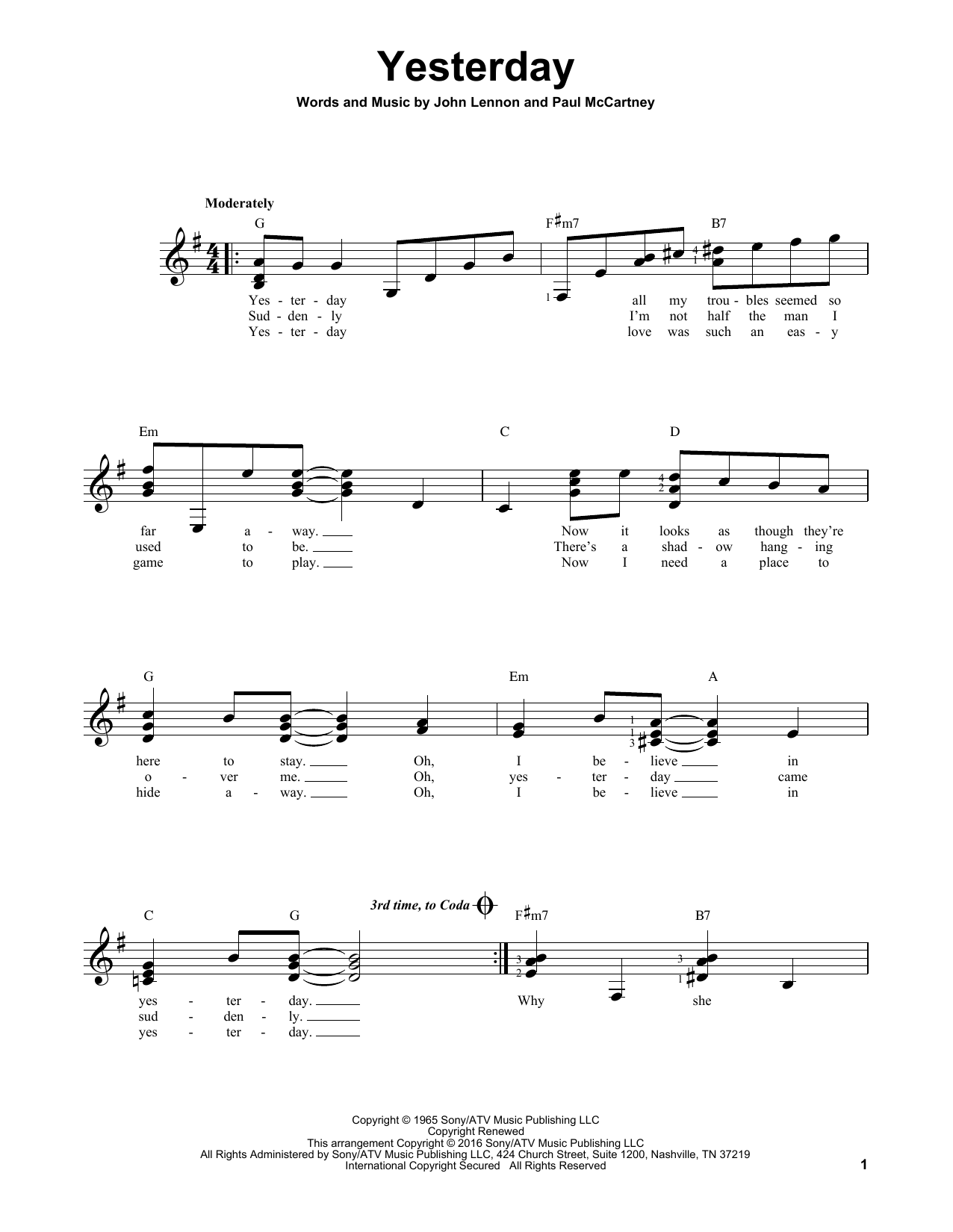 Product gallery: Page 1 of 1 Yesterday, The Beatles