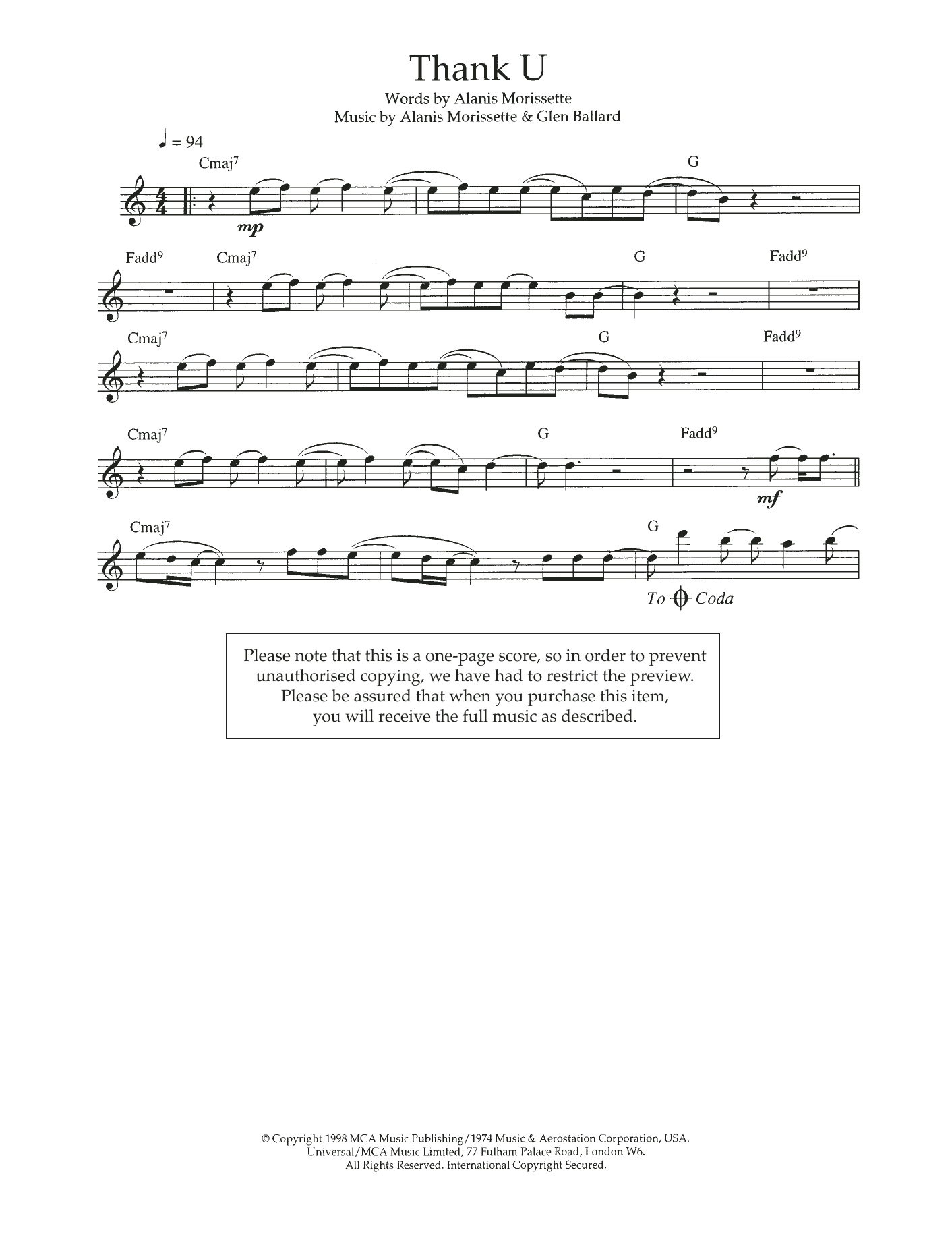 Product gallery: Page 1 of 1 Thank U, Alanis Morrisette