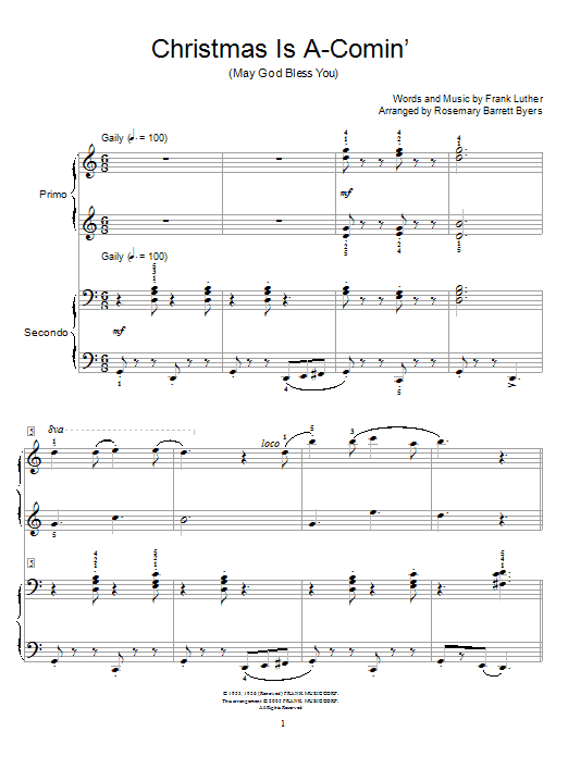 Produktbild zu: Christmas Is A-Comin' (May God Bless You)