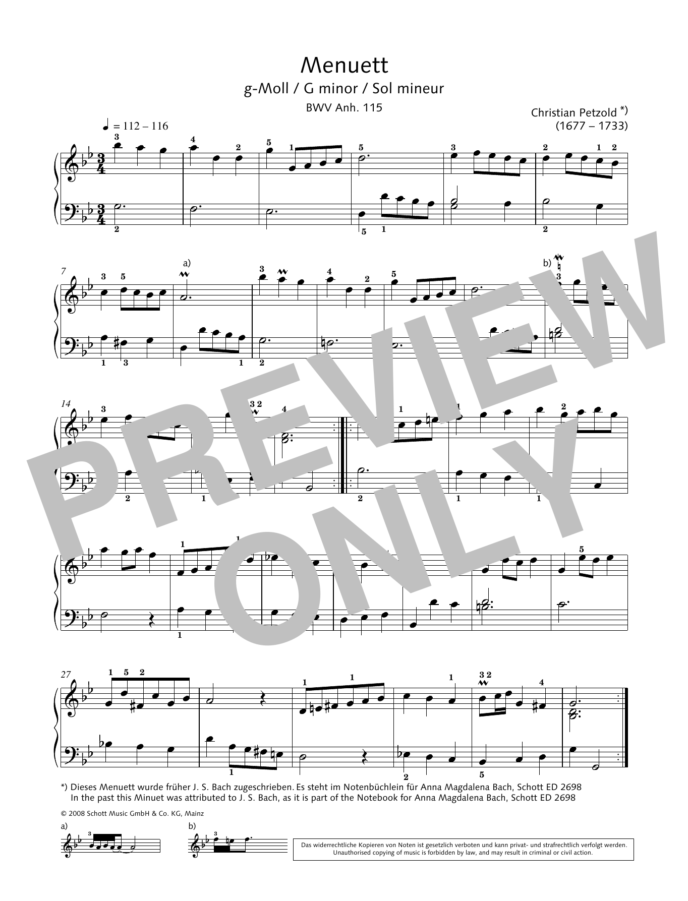 Product gallery: Page 1 of 1 Minuet in G minor, Hans-Gunter Heumann