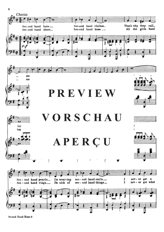 Produktgalerie: Seite 4 von 8 Second Hand Rose , Popular Standard, Klavier und Gesang