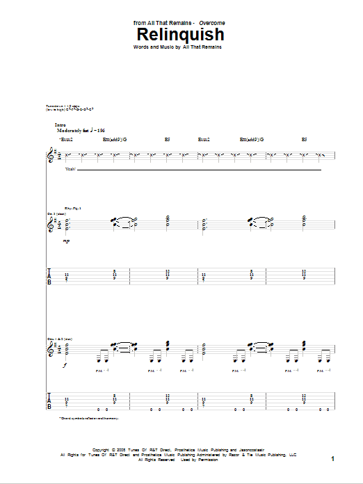Produktgalerie: Seite 1 von 1 Relinquish, All That Remains, Gitarre