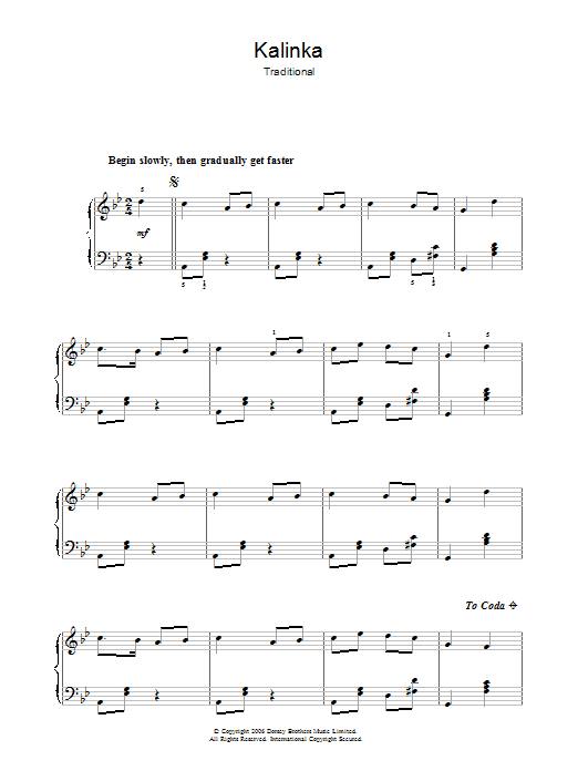 Produktgalerie: Seite 1 von 1 Kalinka, Traditional, Gesang, Gitarre, Klavier