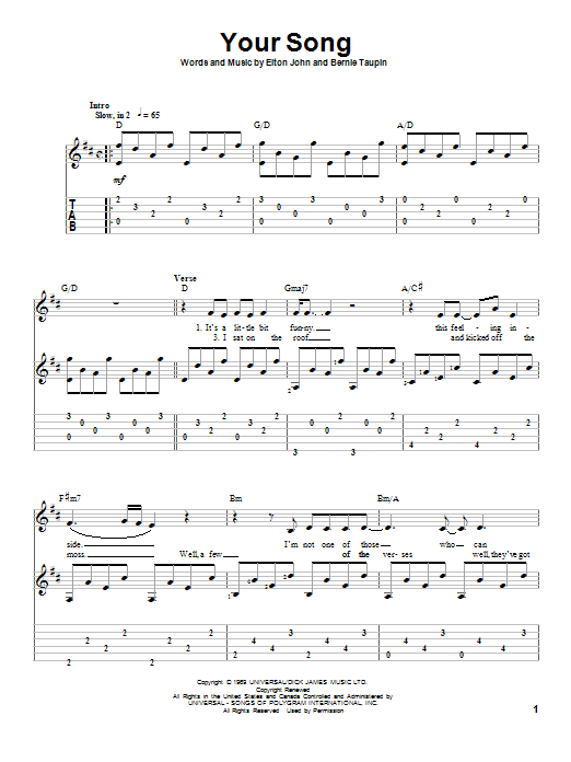 Produktbild zu: Your Song