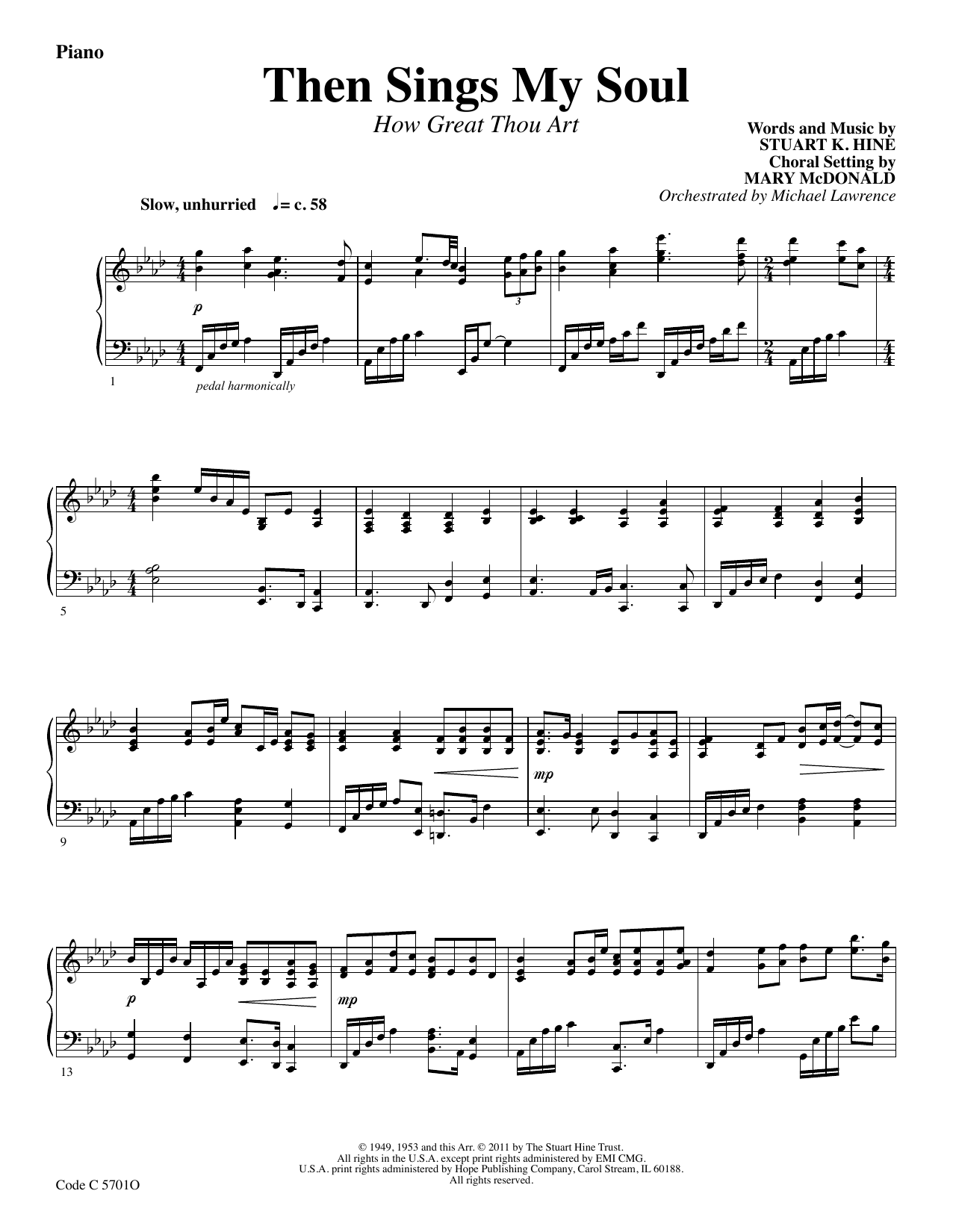 Product picture to: Then Sings My Soul (How Great Thou Art) - Piano