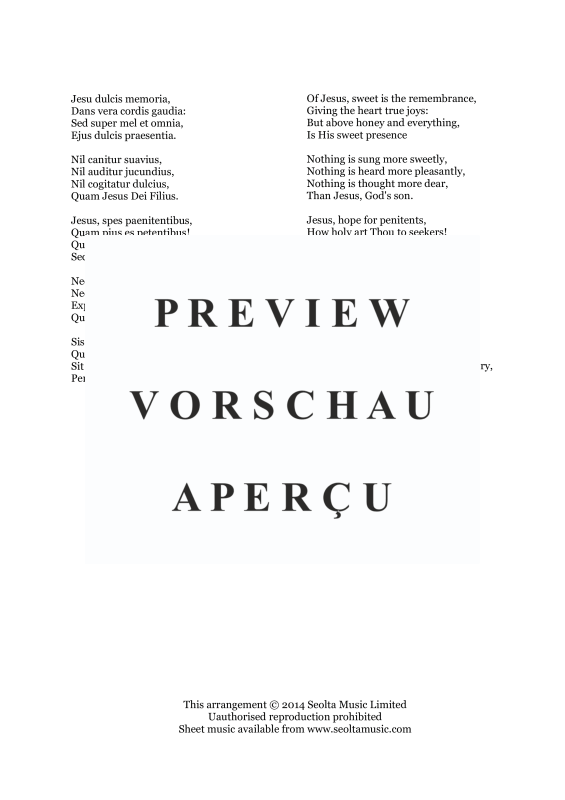 Produktgalerie: Seite 3 von 11 Jesu dulcis memoria (motet on Gregorian theme), , Gemischter Chor