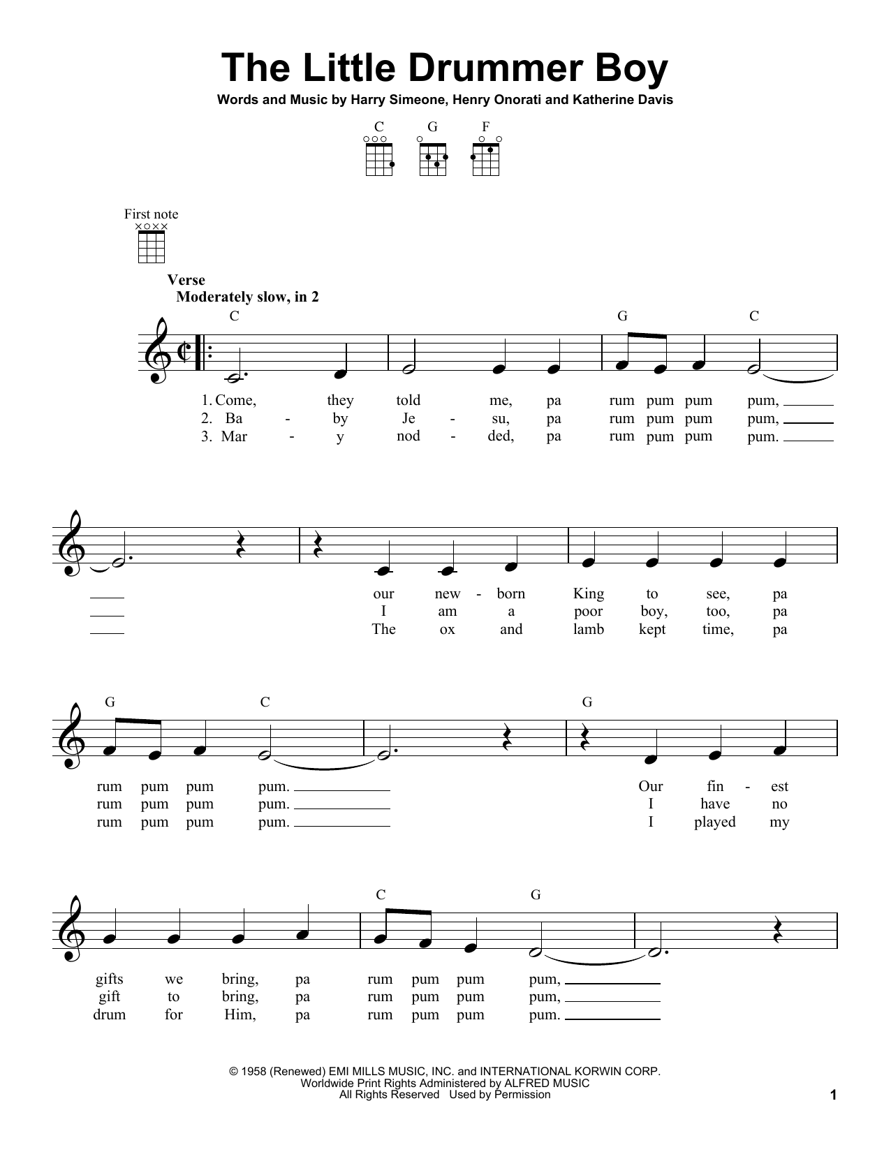 Product gallery: Page 1 of 1 The Little Drummer Boy, Harry Simeone